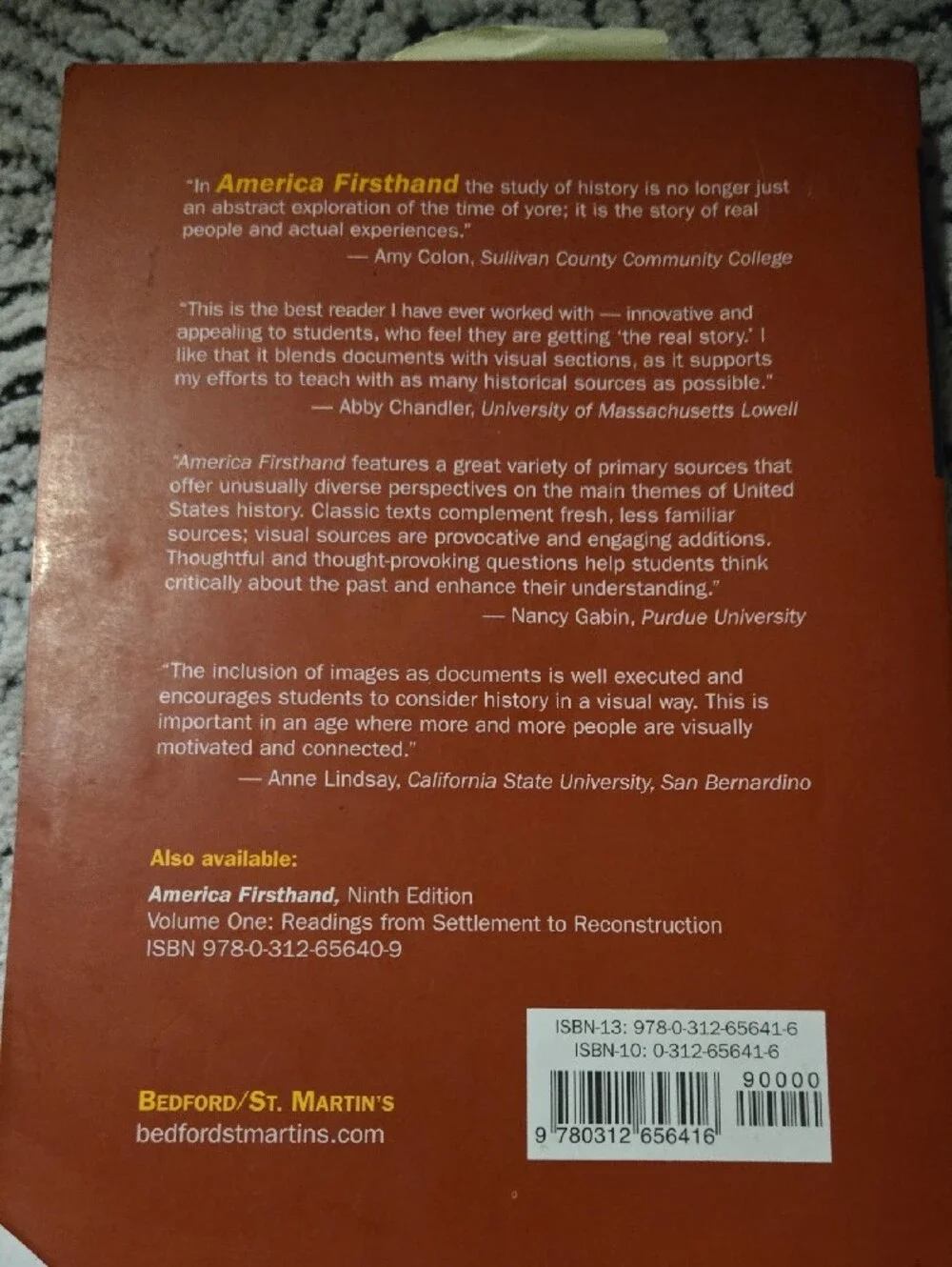 AmericaFirsthand(NinthEdition)-GrayandYellowHardcoverBook